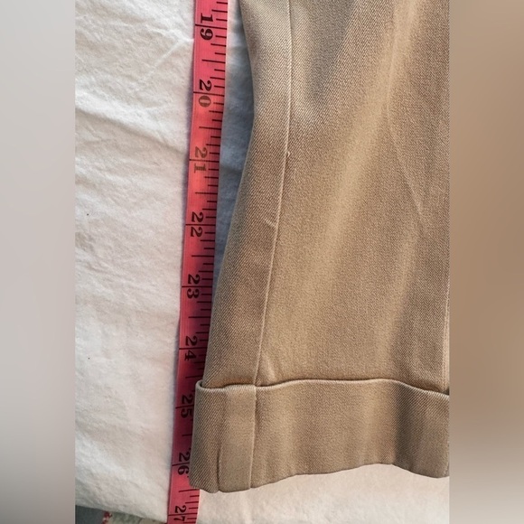 Ralph Lauren Khaki Dress Trousers/Capris. Nice Cuffs & Snaps. Classic! Size 12 - Picture 2 of 8